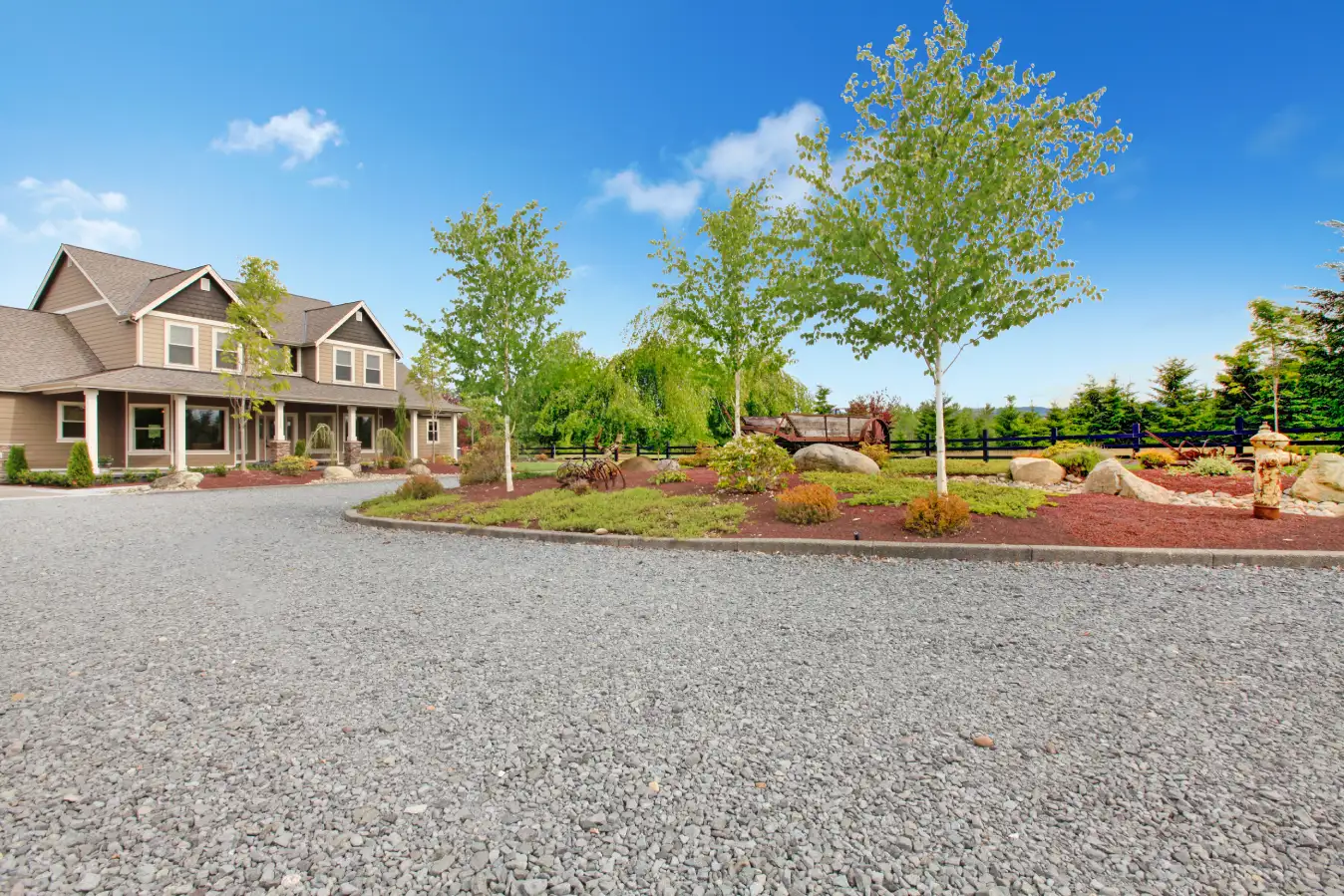 Evenly spread gravel driveway in Middle Tennessee